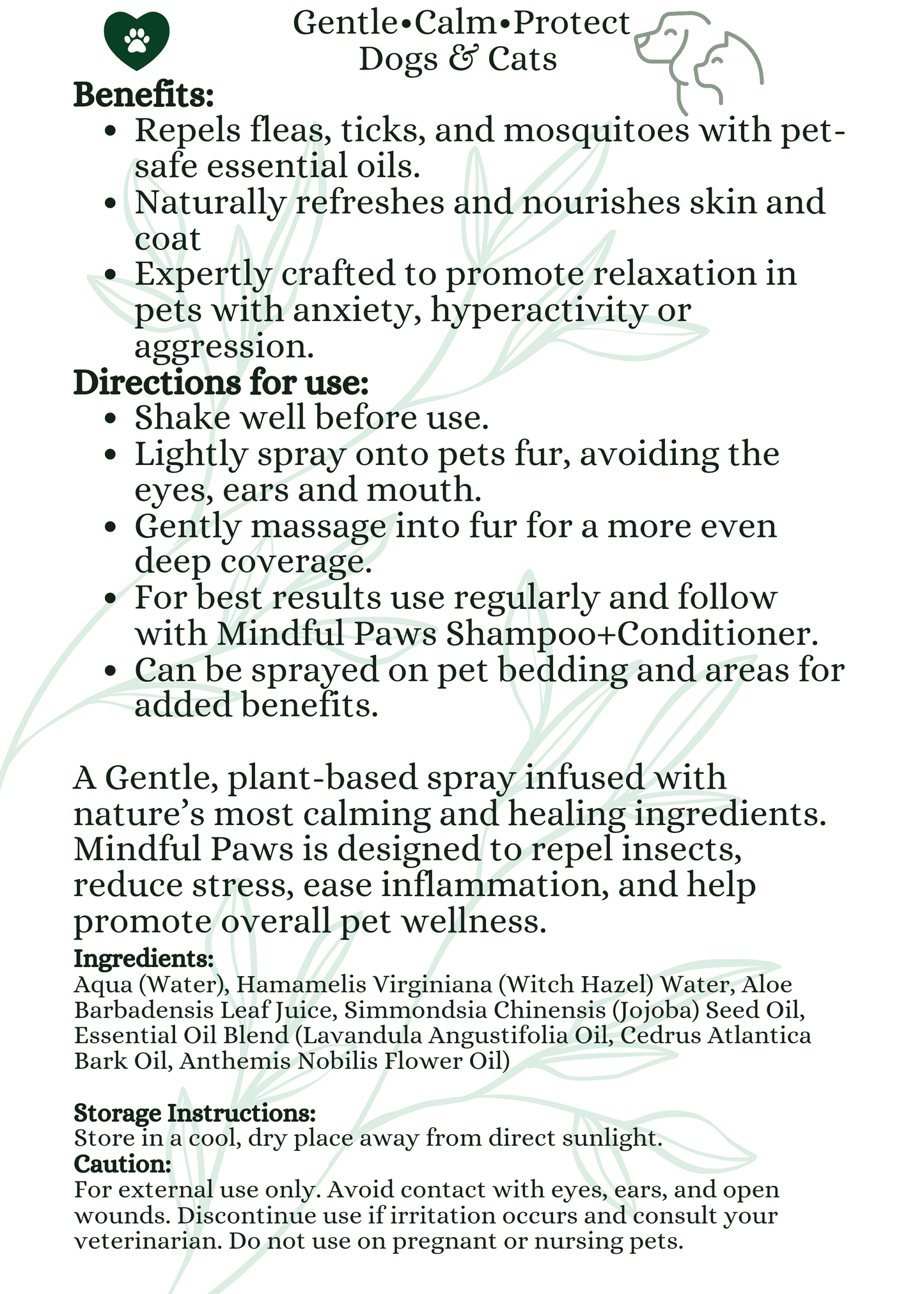 4oz Mindful Paws Protection Spray