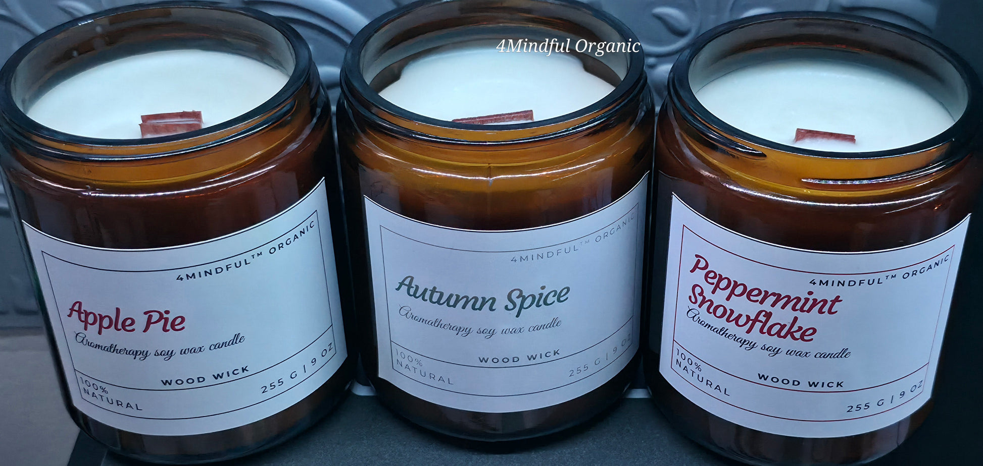 Aromatherapy Holiday Trio candles - 4Mindful Organic LLC 